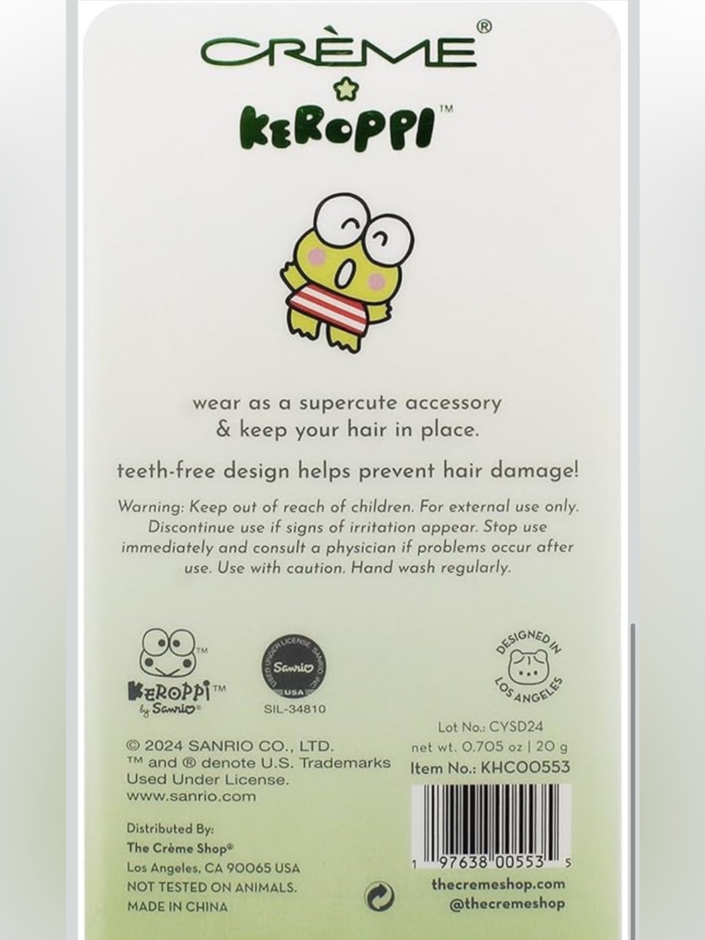 NWT Crème Shop Keroppi Hair Clips - Set of 4 - Picture 2 of 4